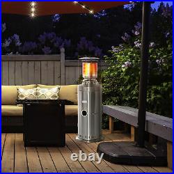 10KW Outdoor Gas Patio Heater Standing Propane Heater with Wheels Dust Cover