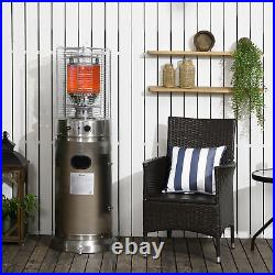 10KW Outdoor Gas Patio Heater with Wheels Dust Cover, 46 x 46 x 137, Silver