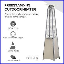 10.5KW Patio Gas Heater Pyramid Propane Heater with Regulator Cover Outdoor Garden