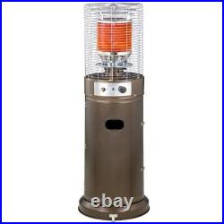 11KW Patio Bullet Heater Gas Glass Tube Electronic Ignition Floor Stand