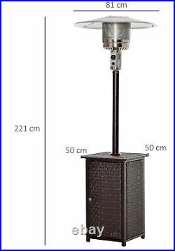 12KW Patio Gas Heater Freestanding Warm Wicker Rattan Courtyard Outdoor Garden