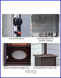 12KW Patio Gas Heater Freestanding Warm Wicker Rattan Courtyard Outdoor Garden