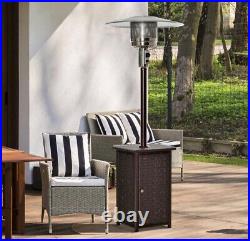 12KW Patio Gas Heater Freestanding Warm Wicker Rattan Courtyard Outdoor Garden