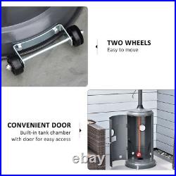 12.5KW Outdoor Gas Patio Heater with Wheels and Dust Cover Charcoal Grey