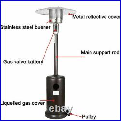 13KW Gas Patio Heater Standing Powered Stainless Outdoor Garden Burner Black UK