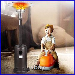 13KW Gas Patio Heater Standing Powered Stainless Outdoor Garden Burner Black UK