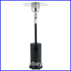 13KW Gas Powered Patio Heater With Wheels Garden Standing Stainless Steel Burner