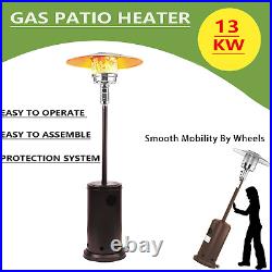 13KW Outdoor Garden Gas Electric Patio Heater Standing Propane Heaters Fire BTU