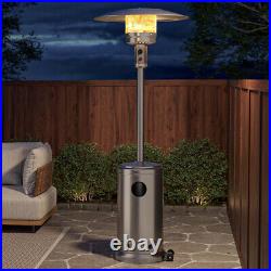 13KW Outdoor Gas Patio Heater with Wheels, Regulator, Hose Stainless Steel Stand