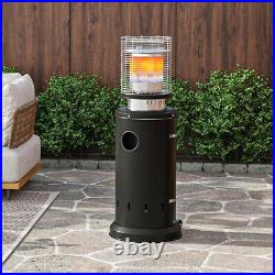 13KW Stainless Steel Freestanding Wheeled Bullet Style Gas Patio Heater Outdoor