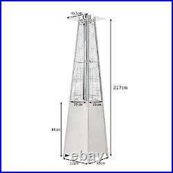13KW Wheels Cover Outdoor Garden Patio Gas Heater Stainless Steel Tower Heater