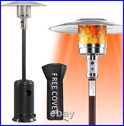 13.5KW Patio Heater Outdoor 220cm Tall Gas Heater with Wheels, Ground Plug