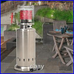 13kW Garden Gas Patio Heater Polished Stainless Steel with Regulator Outdoor Party