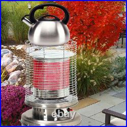 13kW Garden Gas Patio Heater Polished Stainless Steel with Regulator Outdoor Party