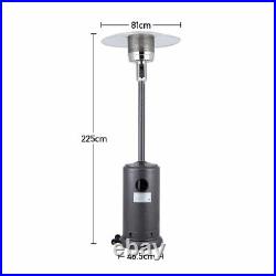 13kW Gas Patio Heater Free Standing Powered Stainless Steel Outdoor Burner Warm