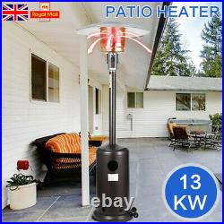 14KW Outdoor Garden Gas Patio Heater Standing Propane Heaters Fire BBQ Black