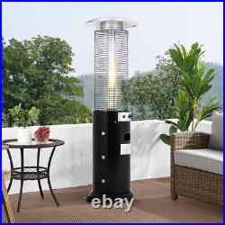 180cm HIGH Outdoor Freestanding Gas Patio Heater with Regulator & Hose In Black