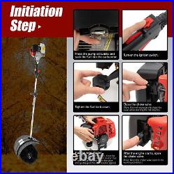 2.3HP Gas Power Sweeper Handheld Petrol Brush Sweeper For Driveway Garden Patio