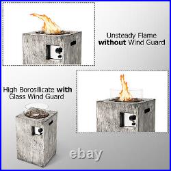 30000BTU Propane Gas Fire Pit Table Outdoor Square Fire Table Backyard Poolside