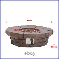 36 Electronic Ignition Firepit Outdoor Gas Fire Pit Table Burner With Lava Rock