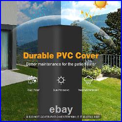 41,000 BTU Propane Patio Heater Glass Tube Standing Gas Heater with4 Wheels &Cover