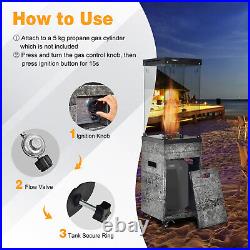 41,000 BTU Propane Patio Heater Outdoor Heater with Lockable Wheels