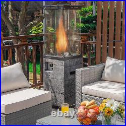 41,000 BTU Propane Patio Heater Rolling Glass Tube Standing Gas Heater with Cover