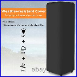 41,000 BTU Propane Patio Heater Rolling Glass Tube Standing Gas Heater with Cover