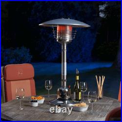 4kW Garden Gas Patio Heater Outdoor Party Table Top Polished Stainless Steel New