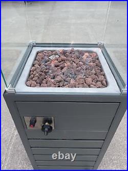 50000BTU Outdoor Gas Patio Heater with Wheels, 44 x 44 x 140cm, Silver