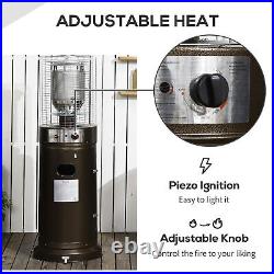 5-11kW Gas Patio Heater Outdoor Freestanding Propane Heater with Wheels, 137Hcm