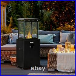 8KW Outdoor Patio Gas Heater Standing Garden Heater with Regulator, Hose, Cover