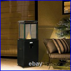 8KW Outdoor Patio Gas Heater Standing Garden Heater with Regulator, Hose, Cover