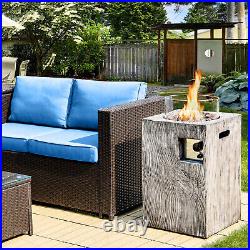 8.79 kW Propane Gas Fire Pit Table Outdoor Square Fire Table with Wind Guard