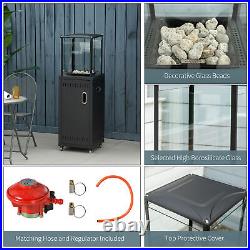 9kW Outdoor Patio Gas Heater Standing Garden Heater with Regulator, Hose, Cover