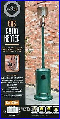 Al Fresco Gas Patio Heater 14kw Propane Outdoors Garden Party Stainless Wheeled