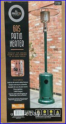 Al Fresco Gas Patio Heater 14kw Propane Outdoors Garden Party Stainless Wheeled