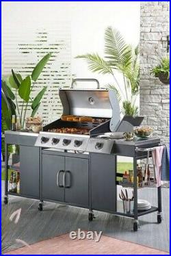 Bbq Barbecue 4 Burner Gas Side Burner Grill Garden Kitchen COLLECTION ONLY CW1