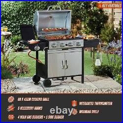 Blazebox 4+1 Gas Burner BBQ Grill Stainless Steel Barbecue with Side Burner NEW