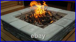 BrightStar Fires, Mains Gas Fire Pit Burner Kit Square Patio Heater 18kw UK