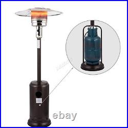 Bronze Powder Coated Hammered Metal Steel Outdoor Gas Patio Fire Heater With Cover