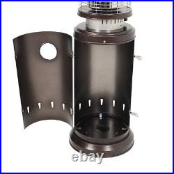 Brown Outdoor Propane Gas Warmer Standing Patio Heater w Wheels, Regulator, Hose