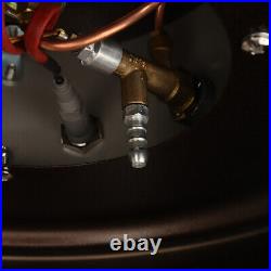 Brown Outdoor Propane Gas Warmer Standing Patio Heater w Wheels, Regulator, Hose