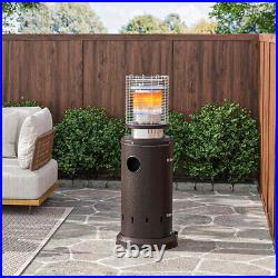 Brown Standing Commercial Outdoor Propane Gas Warmer Garden Patio Heater Wheeled
