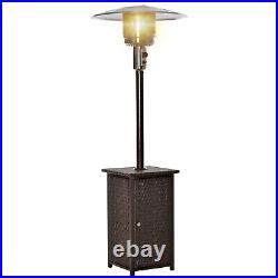 Brown Wicker Rattan Gas Patio Heater 81x81x221 cm Garden Furniture