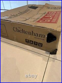 Cheltham Outdoor Propane Gas Fire Pit Table 55,000 BTU lid cover tempered glass