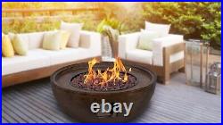 Concrete Bowl Gas Fire Pit Garden Patio Heater Eco Friendly Propane with Cover