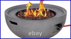 Concrete Bowl Gas Fire Pit Garden Patio Heater Eco Friendly Propane with Cover