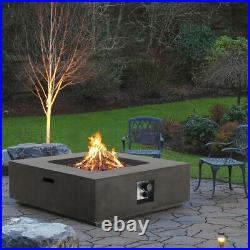 Concrete Mgo Gas Fire Table Outdoor Patio Firepit Heater Lava Rock Regulator Inc