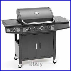 CosmoGrill 4+1 Deluxe Gas BBQ Black Barbecue Grill incl Side Burner 93411